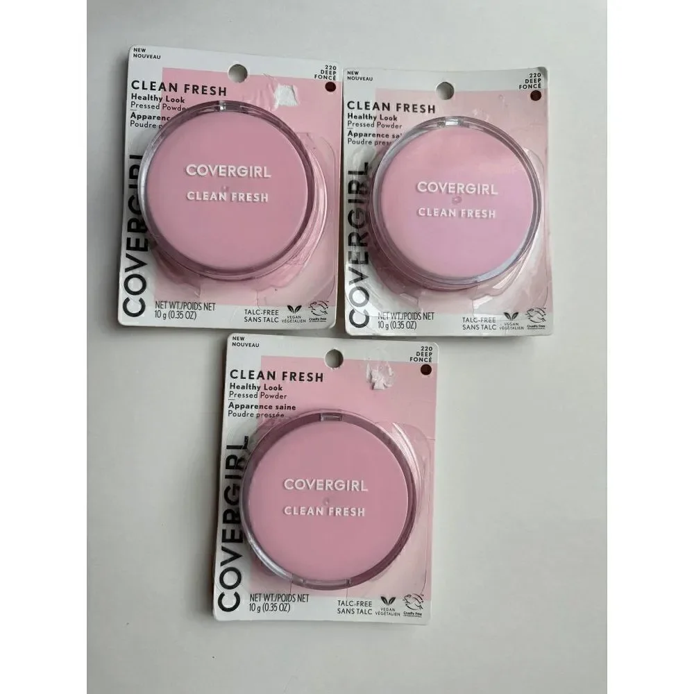 Covergirl Clean Fresh Healthy Look Pressed Powder in 220 Deep Lot of 3